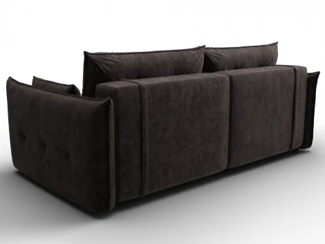 Диван прямой Лига-100 НПБ (ДСП,Фанера/Пластик/Велюр/Коричневый) Лига Диванов 133646