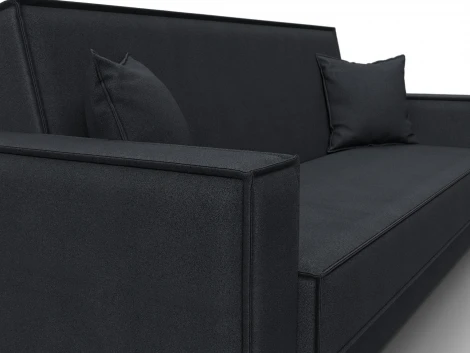 Диван-книжка Куба (ДСП,ЛДСП/Пластик/Замша/Темно-серый) Лига Диванов 127458