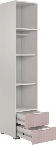 Зефир Шкаф однодверный 107.01 Mebelson (ЛДСП,ПВХ,МДФ,Металл/Светлое дерево,Розовый) арт.UL.107-M.103.01.3095