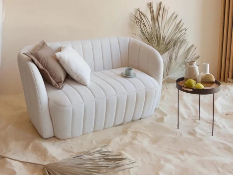 Диван Lecco ОГОГО (арт.743849), (Ткань,Рогожка/Бежевый)