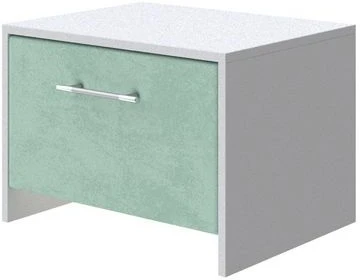 PROxSON Тумба Varna (ЛДСП Белая+ткань Белый/Teddy Мятный) 51x40