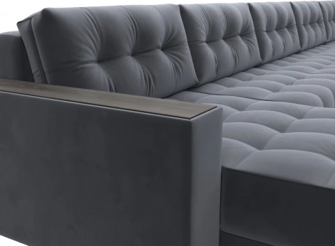 Диван П-образный с декором Лига-049 НПБ Мегалонг Лига Диванов (Велюр) арт.128526