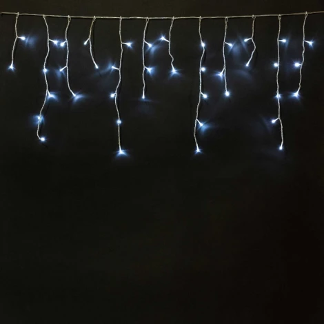 Гирлянда Бахрома на Батарейках 3 x 0,5 м Белая, 100 LED, Провод Прозрачный Силикон, IP65