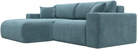 Диван угловой Лига-036 НПБ Классик левый угол (Бирюзовый/Велюр) Лига Диванов арт.121374L