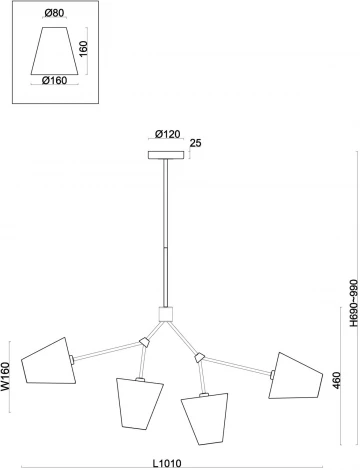 Потолочная люстра на штанге Freya Hats FR5370CL-04B (220V)