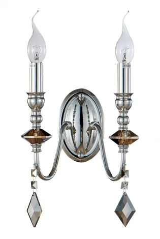 Бра Crystal Lux MERCEDES AP2 CHROME/SMOKE (220V, подвески, свеча)