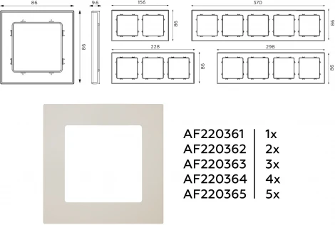 Рамка Ambrella Volt ALFA Techno (Серо-бежевый матовый) 5-ая AF220365