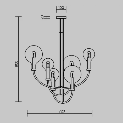 Потолочная люстра на штанге Maytoni Status MOD333PL-06B