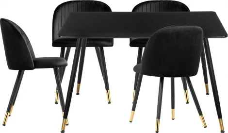 Стол кухонный Woodville Миано black / gold