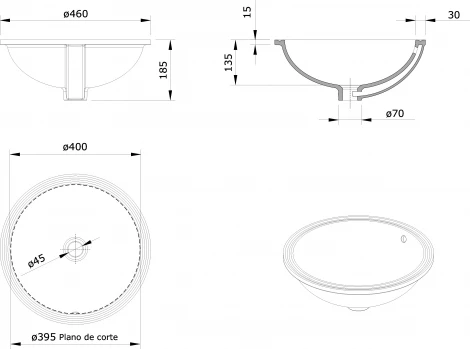 Рукомойник Sanindusa Arc 108760