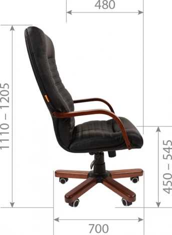 Компьютерное кресло CHAIRMAN 480 N WD (Металл,Дерево,Экокожа/Черный)