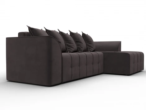 Диван угловой Лига-113 угол правый (ДСП,Велюр/Коричневый) Лига Диванов 136725