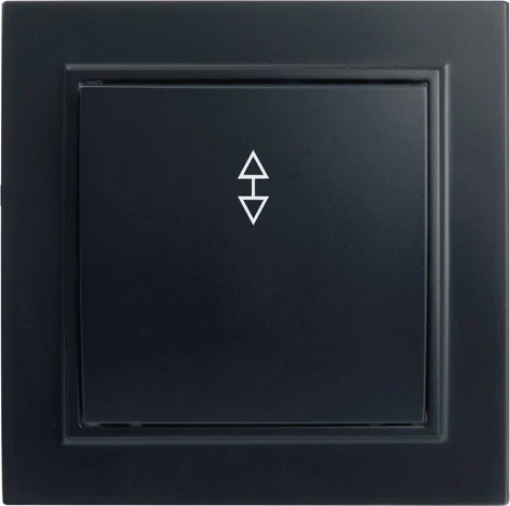 Переключатель одноклавишный (черный) Stekker Эрна 39619