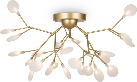 Потолочная люстра на штанге Florencia FR5049CL-27G Freya (220V, лепестки, ветки)