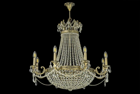 Подвесная люстра Dio D'Arte Lodi E 1.6.8.600 A (220V, хрусталь, на цепи, подсвечник, свеча)