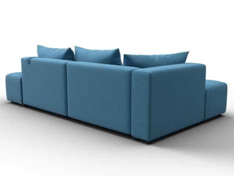 Диван угловой Лига-103 НПБ угол левый (ДСП,Брус,Фанера,Рогожка/Голубой) Лига Диванов 134812L