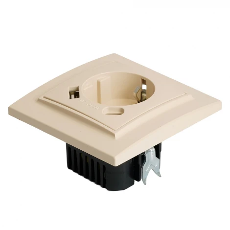 Розетка с заземлением и USB Type A+С (слоновая кость) Stekker Эрна 50077