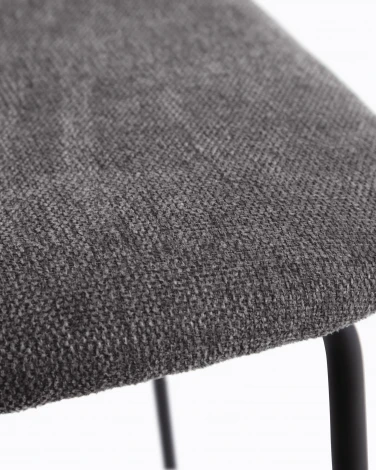 Стул Benilda темно-серый с дубовым шпоном и сталь с черной отделкой La Forma (ex Julia Grup) арт.108352
