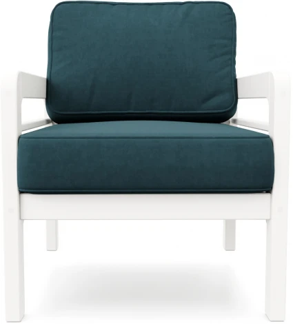 Кресло Arsko Бергер белая эмаль велюр голубой