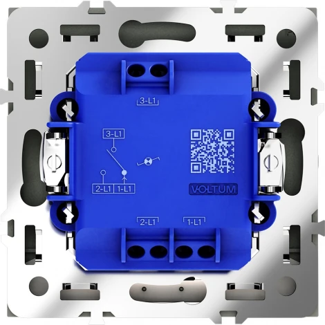 Проходной переключатель одноклавишный с подсветкой (титан) Voltum S70 VLS010406