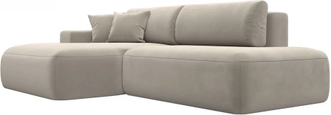 Диван угловой Лига-036 НПБ Модерн левый угол (Бежевый/Микровельвет) Лига Диванов арт.121398L