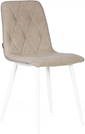 Стул обеденный DOBRIN CHILLY ROMBO (Капучино Simple 05, основание белый) 006 ROMBO, цвет сиденья капучино основания белый