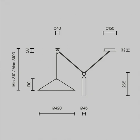 Подвесной светильник Peso E27 1x60Вт Maytoni Technical P080PL-01W (220V, на проводе)