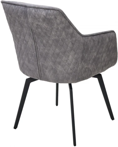 Стул RENLY 180 град. поворот. 7525-180 Серый, велюр / Черный, ®DISAUR