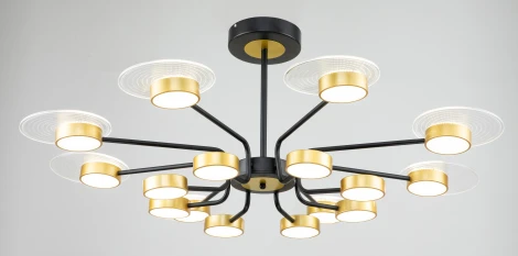 Люстра потолочная светодиодная на штанге Halo 10211/SG LED*212W Gold/Black