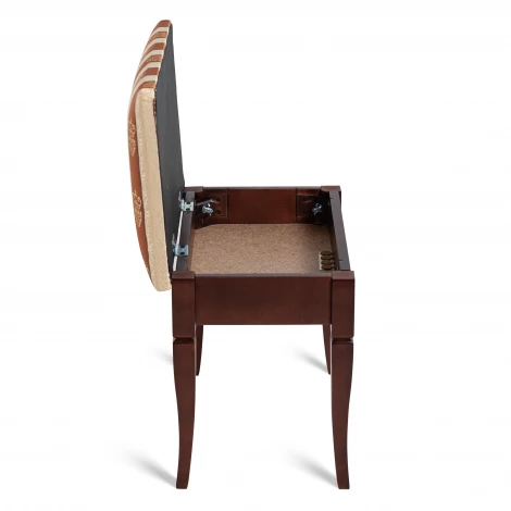 Банкетка Ретро М с ящиком средне-коричневый, ткань полоса коричн. Mebelik 009372