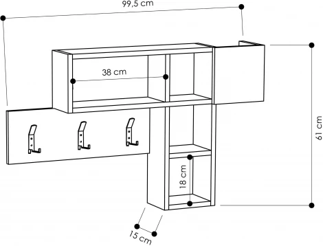Вешалка для одежды GAME HANGER LEVE (ЛДСП/Светло-коричневый) арт.LEV00796