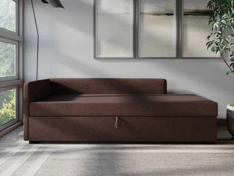 Диван-кровать Arsko Велес Угол левый велюр коричневый