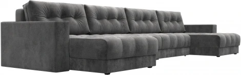 Диван П-образный с декором Лига-049 НПБ Лонг Лига Диванов (Велюр) арт.128576