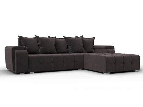 Диван угловой Лига-121 правый угол (ДСП,Брус,Велюр/Коричневый) Лига Диванов 137349