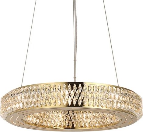 Подвесной светильник Newport 8560 8560/40 C gold polished (220V, хрусталь, на тросе, кольцо)