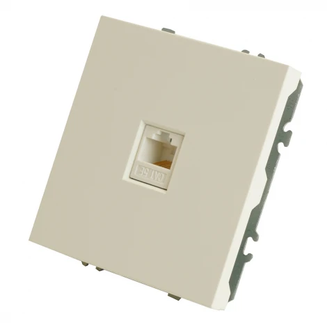 Розетка Ethernet RJ-45 (белый фарфор, soft touch) Stekker Эмили 49873