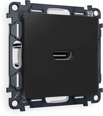 Комплект механизма Ambrella Volt розетки HDMI 2.0 ALFA MA814010 Черный матовый 40V/500mA 2.0GHz 5-18Gbit/s QUANT