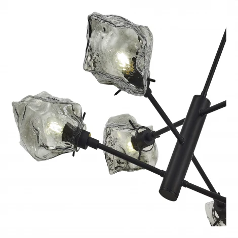 Потолочная люстра на штанге ST Luce Portici SL1175.402.06 Черный/Серо-зеленый E14 6*40W (220V)