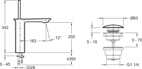 Смеситель Jacob Delafon Stance E14761-CP для раковины