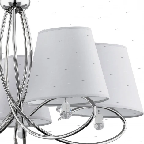 Люстра потолочная Alfa Siena, 5 плафонов, хром, серый, прозрачный хрусталь