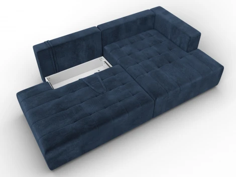 Диван угловой Лига-103 НПБ угол правый (ДСП,Брус,Фанера,Велюр/Синий) Лига Диванов 134806