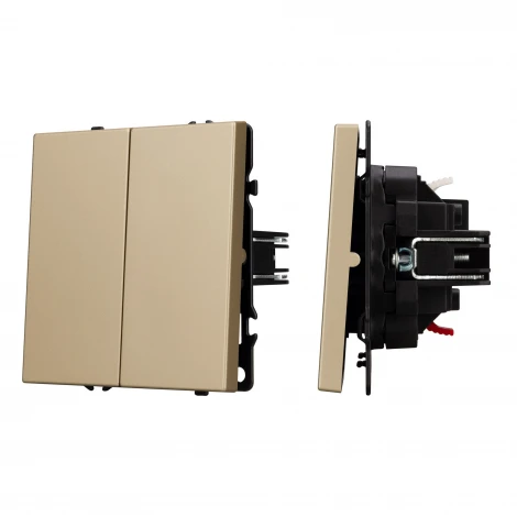 Механизм выключателя двухклавишный непроходной SWT-NOBE-MK02-SFPL-GD (230V, 10A) (Arlight) 054253