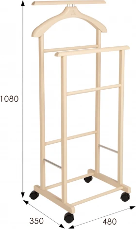 Вешалка костюмная на колесах В 22Н слоновая кость от фабрики Mebelik