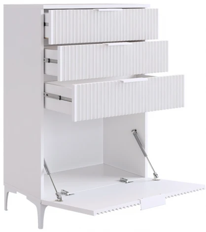 Зефир Комод Mebelson (ЛДСП,МДФ,Металл/Светлое дерево,Белый) арт.171919,3262