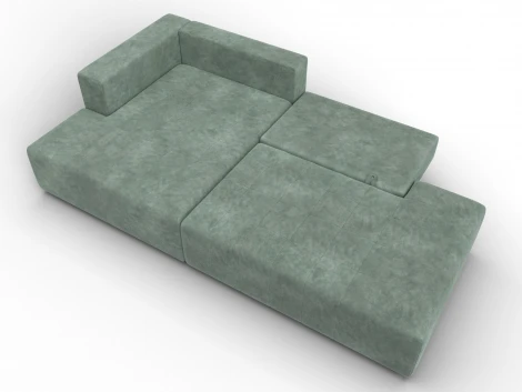 Диван угловой Лига-103 НПБ угол левый (ДСП,Брус,Фанера,Велюр/Зеленый) Лига Диванов 134825L