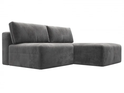 Диван угловой модульный Лига-060 НПБ угол универсальный (ЛДСП,Брус,Фанера/Пластик/Велюр/Серый) Лига Диванов 129496