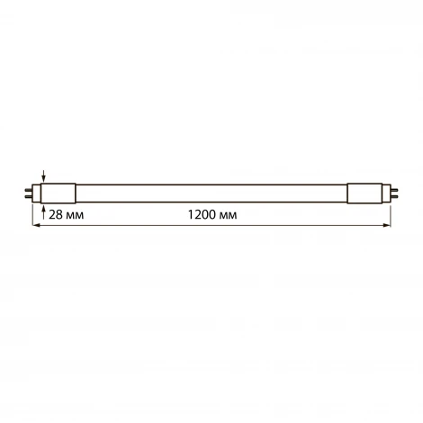 Лампочка светодиодная трубка прозрачная G13 18W Uniel LED-T8-18W/SPSB/G13/CL PLP30WH