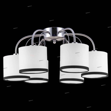 Люстра потолочная Natali Kovaltseva Girona, 6 плафонов, хром с белым и черным