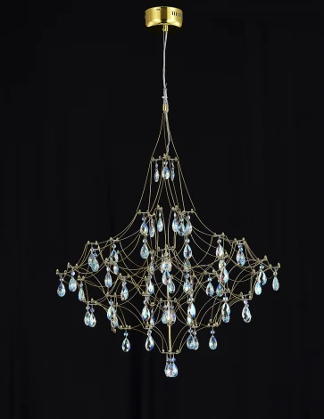 Подвесная люстра светодиодная с пультом и хрустальными подвесками K9 MyFar Allegria MR2643-66P-50СD