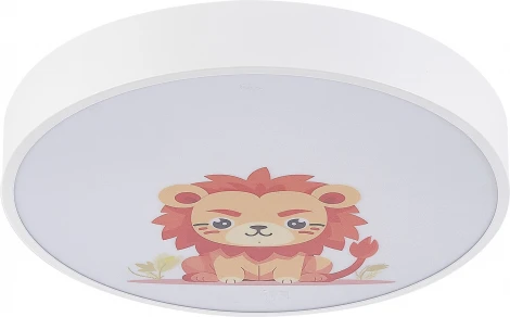 Потолочный светодиодный светильник круглый Natali Kovaltseva Kids INNOVATION STYLE 83122 с пультом ДУ 80W, 2 рассеивателя, белый, LED (регулировка яркости, для детской, 220V, круглые)